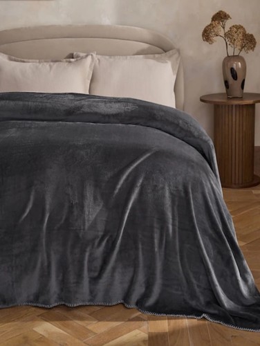 Next grey plush fleece blanket - fleece,