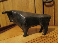antique bronze bull art deco sculpture c1920's pewter finish 12.5cm long