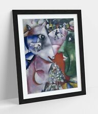 CHAGALL I AND THE VILLAGE -ART FRAMED POSTER PICTURE PRINT ARTWORK- GREEN