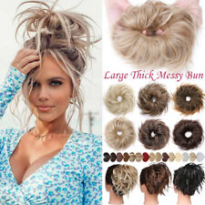 7" Thick Messy Bun Hair Piece Scrunchie Updo Wrap Hair Extensions real as human