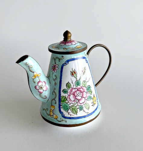 Enamel mini tea pot - mini, blue