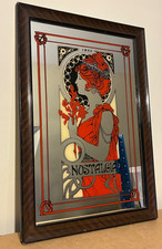 Vintage Alphonse Mucha Mirror NOSTALGIA Art Nouveau Framed Ready To Hang
