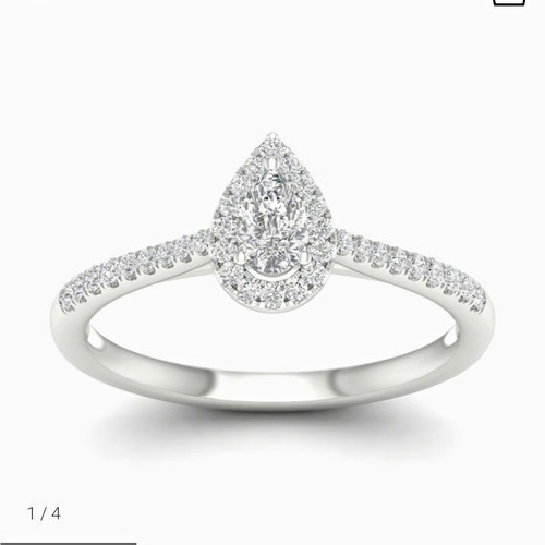 Samuel 9ct white - 9ct, pear