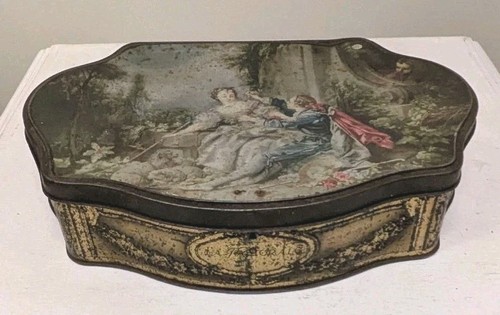 Large old french biscuit box - french,