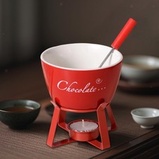 Chocolate fondue set with tea