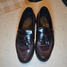 Samuel Windsor Brown Leather Slip on tassel Loafers Moccasins Shoes 8 Good Cond