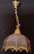 DOLLS HOUSE CEILING CLEAR & GOLD TIFFANY STYLE PENDANT LIGHT (E)
