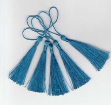 5 x Turquoise Blue Craft Tassels 13cm Beading Jewellery Bookmark Sewing Zip Pull