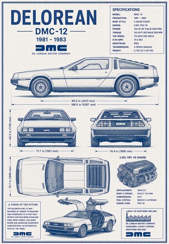 Delorean dmc blueprint - dmc-12,