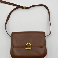 Harrods Tan Leather Medium Shoulder Bag D-Shape Clasp                 W10