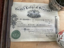 Antique Masonic Certificate