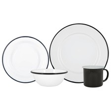 Piece white enamel dinner - piece,