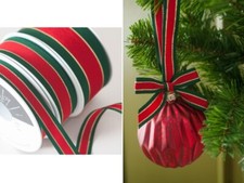 Berisfords Retro Striped Christmas Ribbon Widths 15mm 25mm 40mm