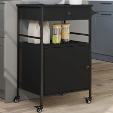 WALPLUS Kitchen Trolley Black