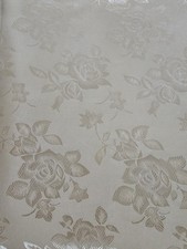 Oval Damask  130cm x 160cm cream tablecloth