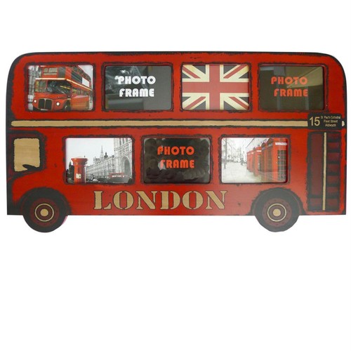 Big red london bus wooden - red,