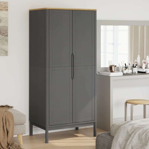 Floro wardrobe solid pine wood - wardrobe,