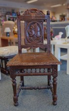 Antique Carved Oak Hall Chair