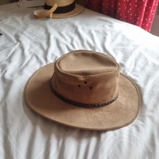 Jacaru Wallaroo Suede Vented Safari Hat made in Australia Large Cowboy 