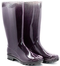LADIES WELLIES PINK SPOT WOMENS GARDEN FESTIVAL RAIN WATERPROOF WELLINGTON BOOTS