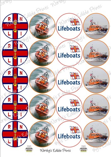 Rnli lifeboat cupcake toppers - rnli,