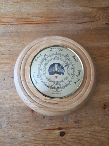 Vintage baromaster light wood - vintage,