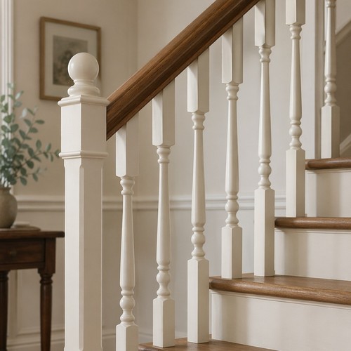White primed edwardian spindle - white,