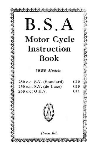 1939 bsa c10 c11 - bsa,