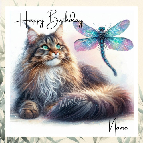 Personalised maine coon cat - personalised,
