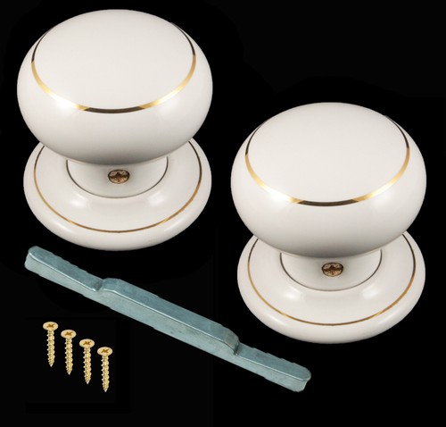 60mm white single goldline - white,