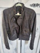 Miss Sixty Collecton Vintage Leather Jacket Brown Xsmall XS