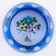 A Perthshire Bouquet Flash Overlay Paperweight 1997E