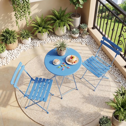 Piece foldable bistro set - 3-piece,
