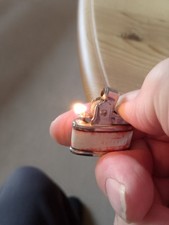 Very rare Vintage mini/micro fuel lighter unbranded working 3.2 x 2.8 x 1.2 cm