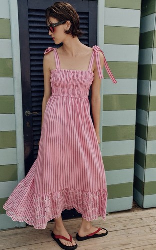 Zara striped midi dress with - zara,