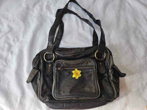 Black leather shoulder - leather,