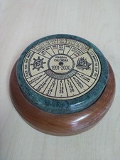 Perpetual Calendar 1991 - 2030 Brass, Marble & Wood