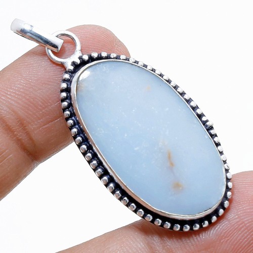 Blue opal gemstone pendant - opal,