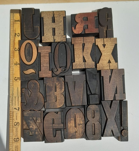 Wooden letterpress type 20 - wooden, .20