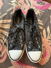 Fab! Converse all star  Black Sparkle Trainers In Very Good Condition Must See!