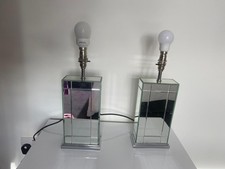 Mirrored Glass Lamp Bases -