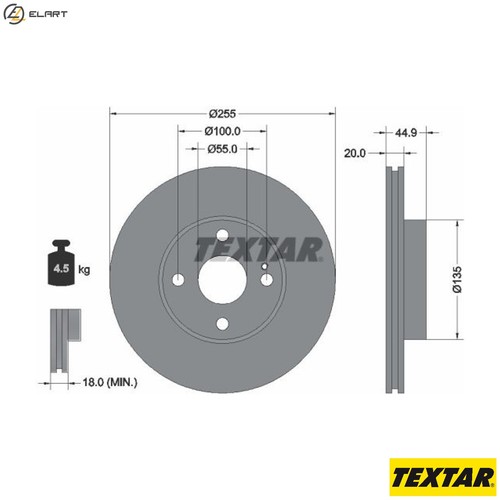 Brake disc 92096800 for - 2x,