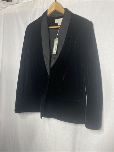 Coast black velvet blazer - black,