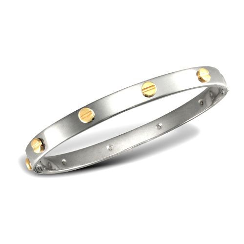 Bangle white yellow - bangle, screws