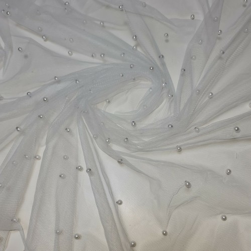 Tulle beaded pearl lace - tulle, net