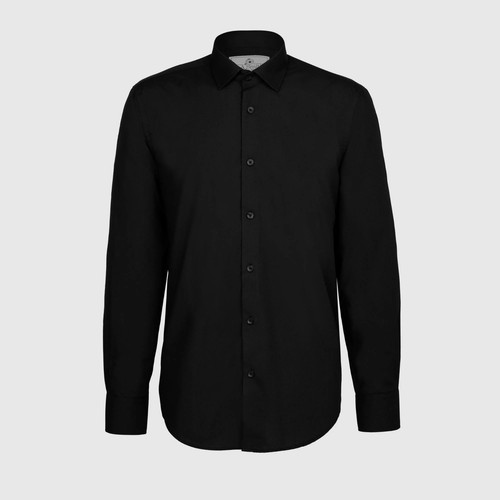 Black modern fit shirt - black,