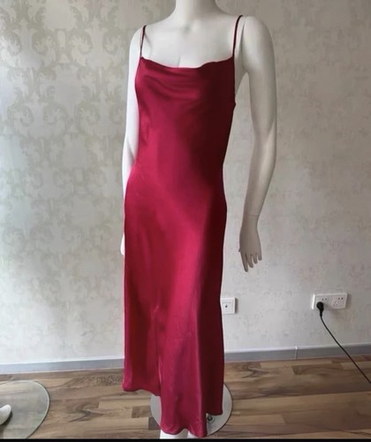 Vintage red silk dress - red, bias
