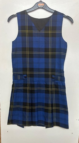 Girls blue tartan - tartan, pinafore