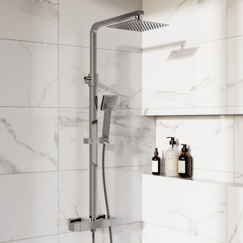 Chrome square thermostatic bar - chrome,