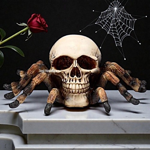 Skull with spider - with,